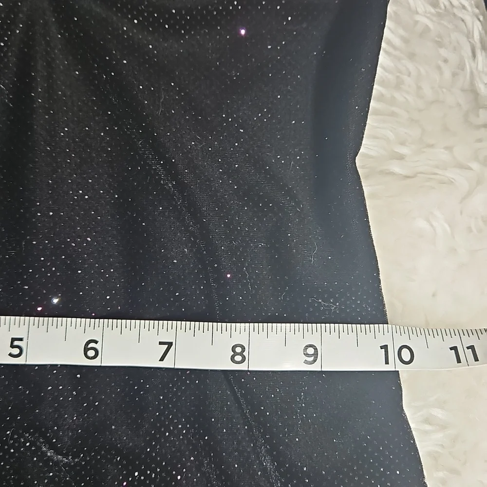 Cicci Girls Black Glitter Ballerina Costume 2-Pc Dance Leotard Tutu Skirt Sz 5-6
